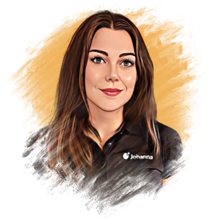 En illustration av VD Johanna Larsson